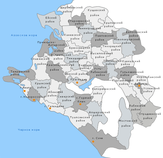 Карта краснодарского края
